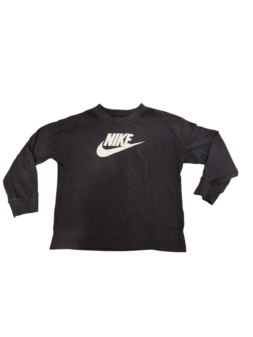 Nike Black Long-Sleeve Tee with White Swoosh Logo
